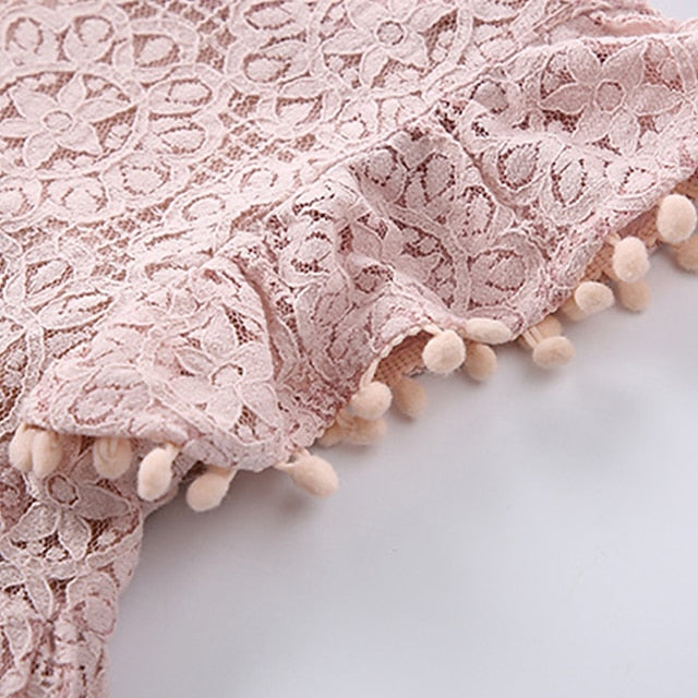 Solid Color Sleeve Girls' Short Party Dress Kids