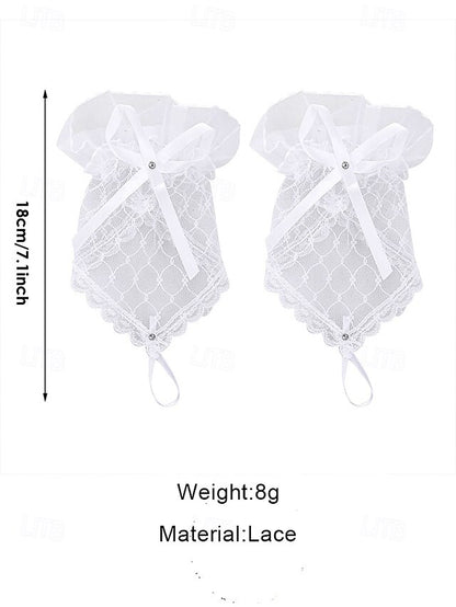 White – Lace Gloves Fingerless Bridal Elegant Wedding