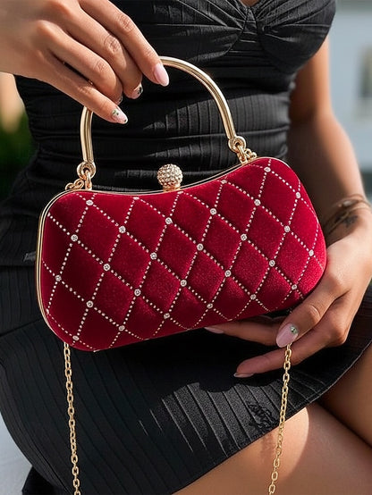 - Accents Quilted Diamond Velvet Women's Purse Evening with