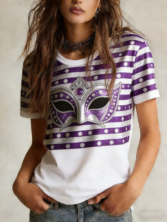 Carnival Mardi Gras Women's T Shirt Tee Top Print Graphic