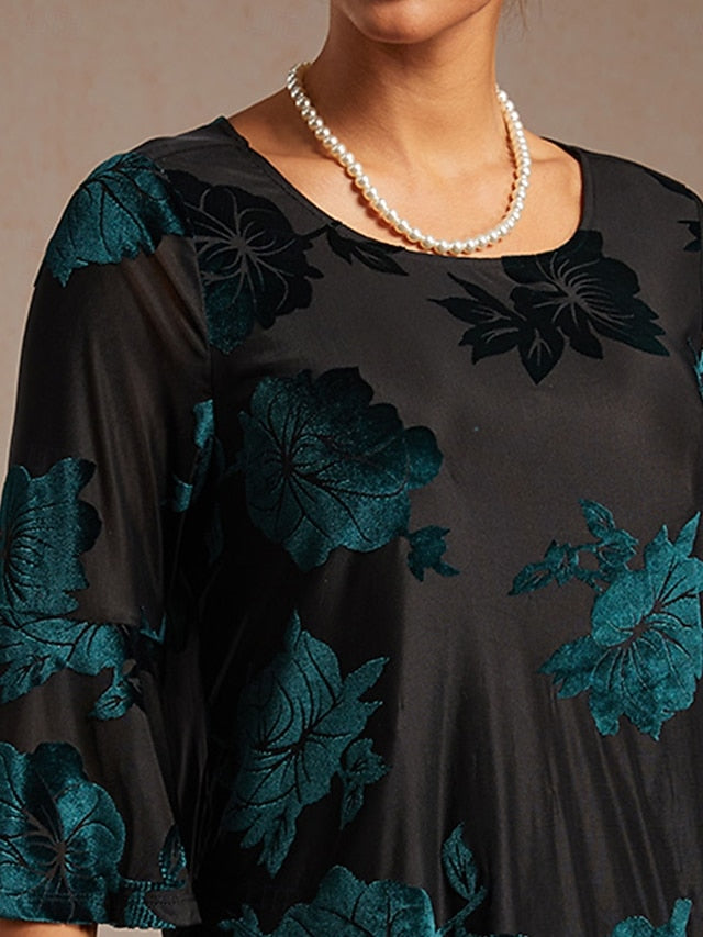 Women's Blouse Dressy Tops Velvet Floral Elegant Stylish