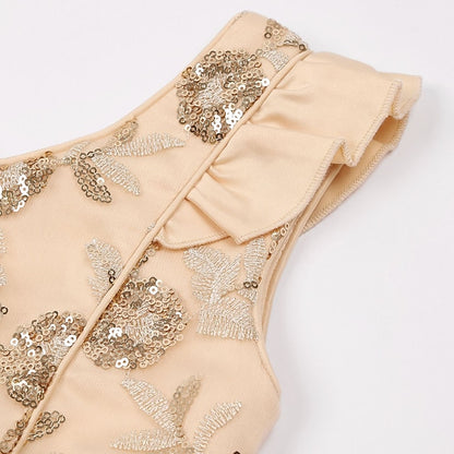 Party Dress Kids Sleeveless Girls' Color Solid Formal