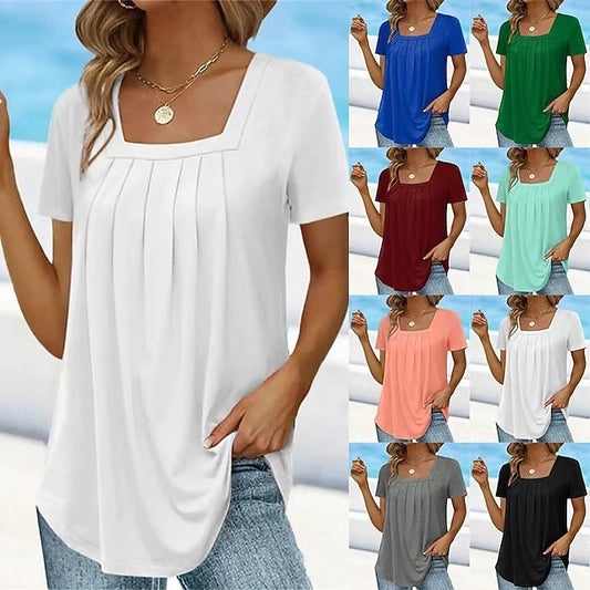 Women's T Shirt Plain Fashion Modern Casual Short Sleeve