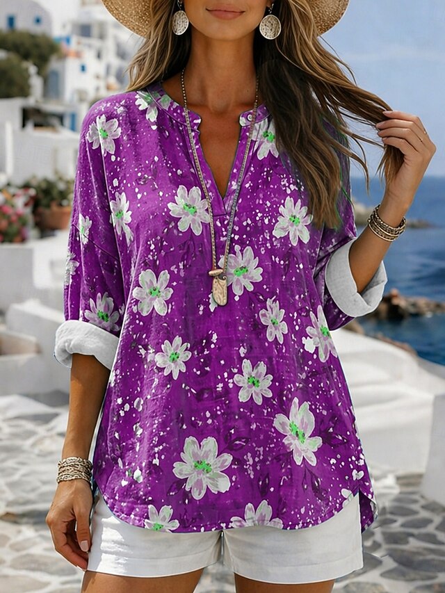 Women's Blouse Print Floral Graphic Vintage Daily Stylish