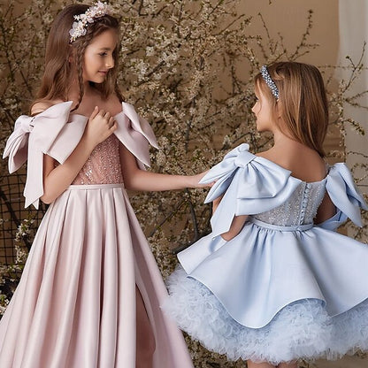 Girls' Evening Princess Flower Formal Gown Dress Girl