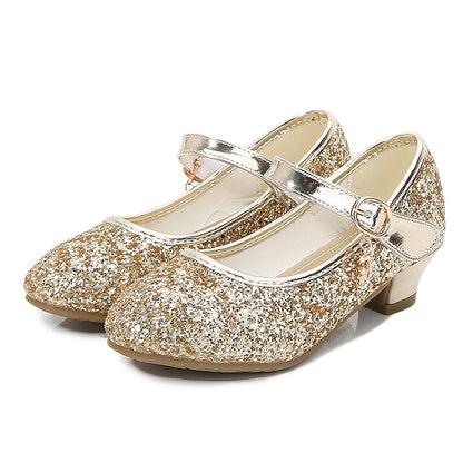 Girls' Shoes Heel Glitter Mary Low Jane Sparkle