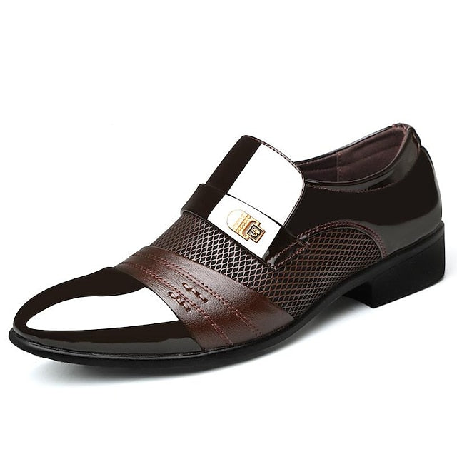 Dress Formal Slip-On Faux Loafers Patent – Leather Men's