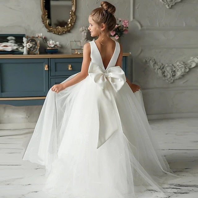 Dress Performance Sleeveless Girls' Colored Kids Solid