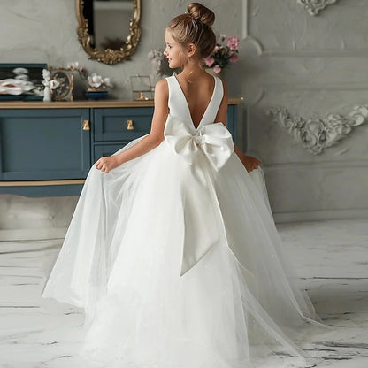 Dress Performance Sleeveless Girls' Colored Kids Solid