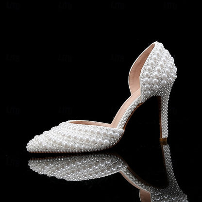 Heels Clutch Women's Set Bag Stiletto – and White Pearl