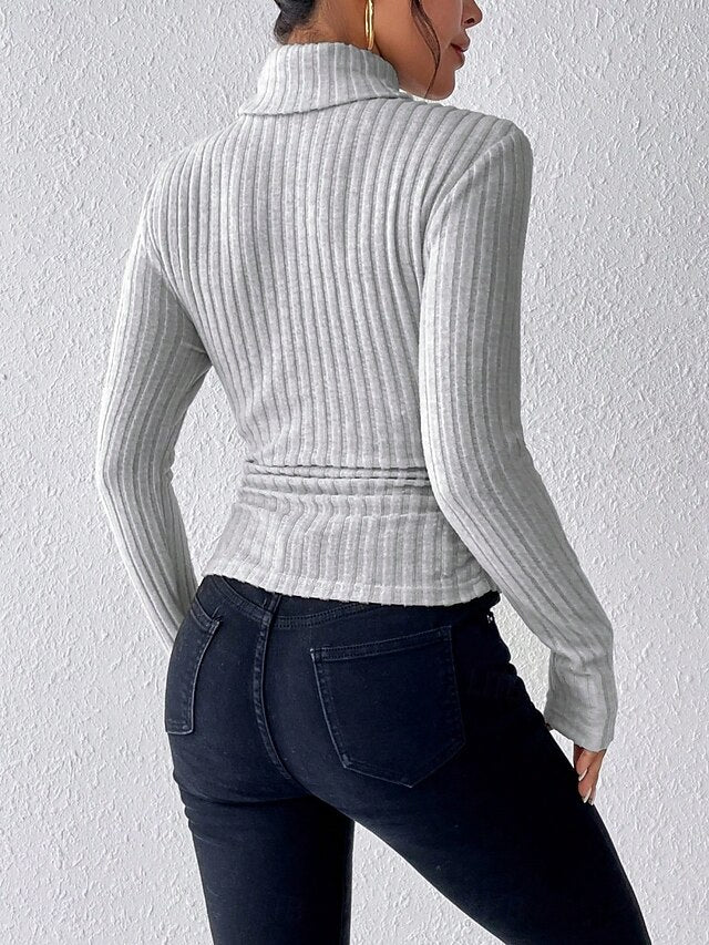 Women's Blouse Ruched Buttons Solid Color Stylish Casual