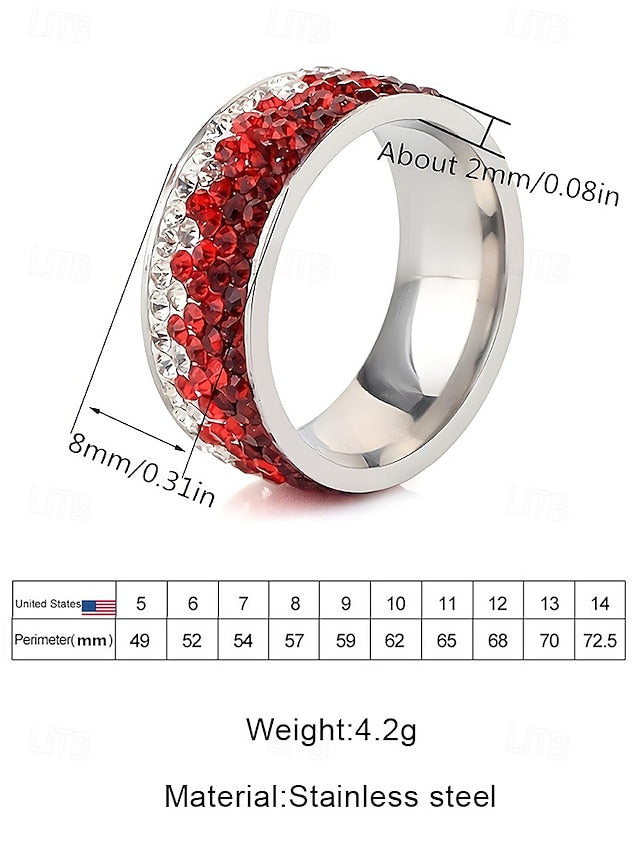 Christmas Men's Stainless Stylish – Red Ring Steel