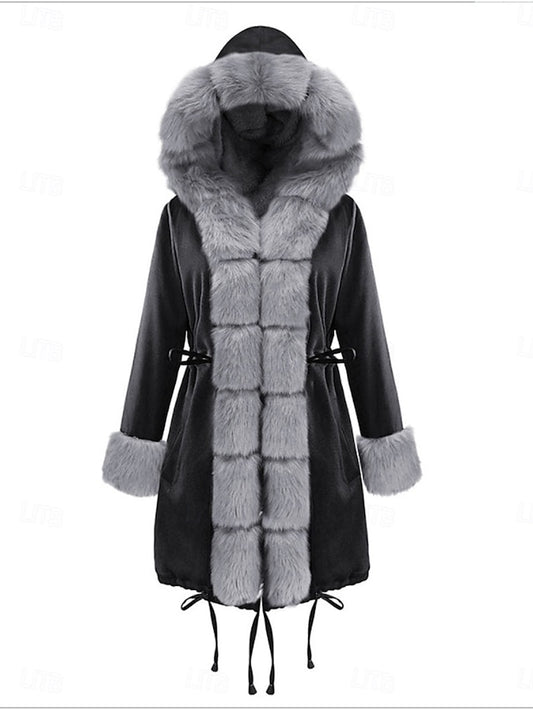 Pocket Warm Women's Coat Collar Faux Fur Breathable