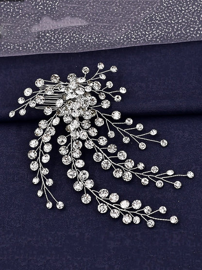 and Elegant Hair Rhinestone – Flower Crystal Bridal Accessory