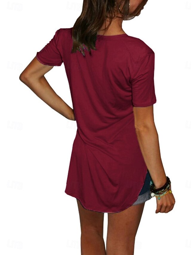 Women's T Shirt Tee Top Solid Color Fashion Basic Classic
