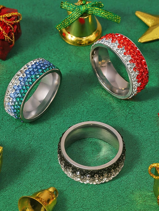 Christmas Men's Stainless Stylish – Red Ring Steel