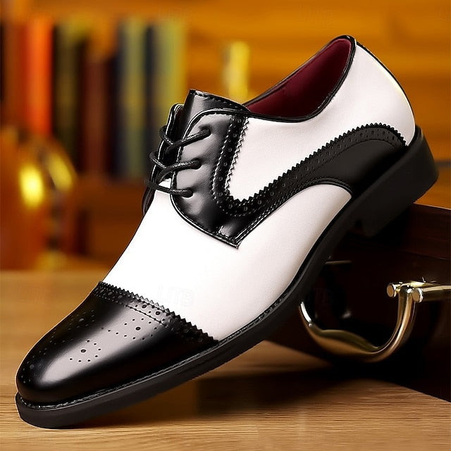 with and White Color-Blocked Shoes Men's Black