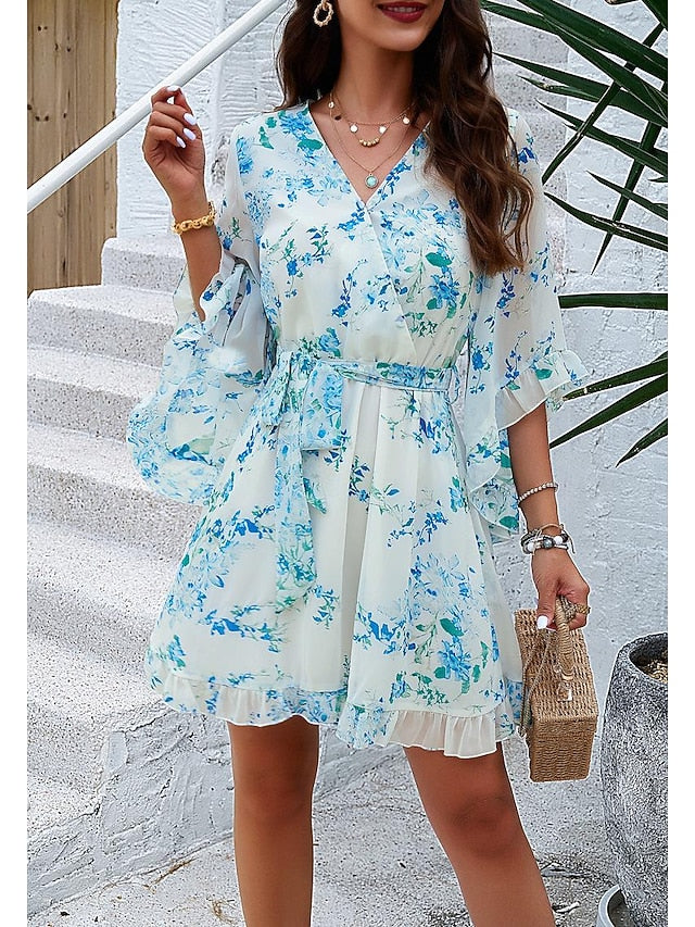 Women's Casual Dress Sheath Dress Sundress Rose 3D Print