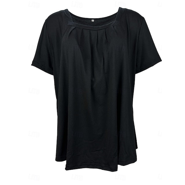 Women's T Shirt Plain Fashion Modern Casual Short Sleeve