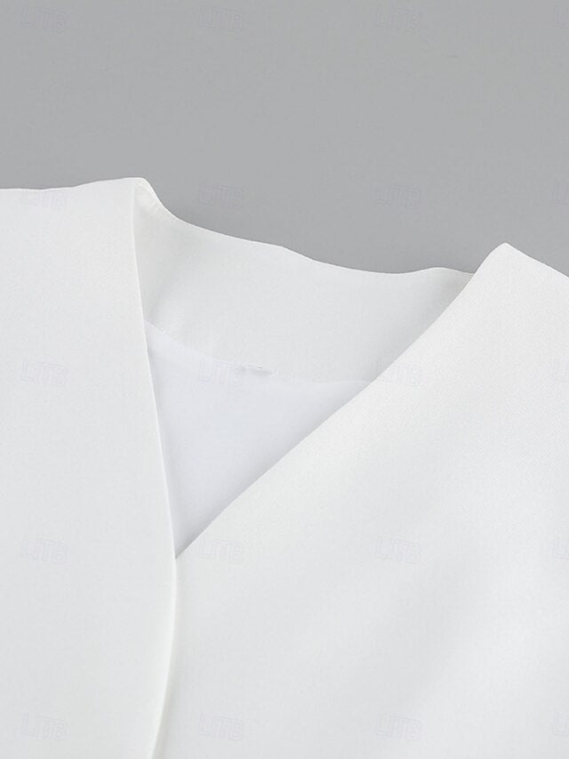 Women's Two Piece Sets Skirt Sets Short Sleeve V Neck Plain