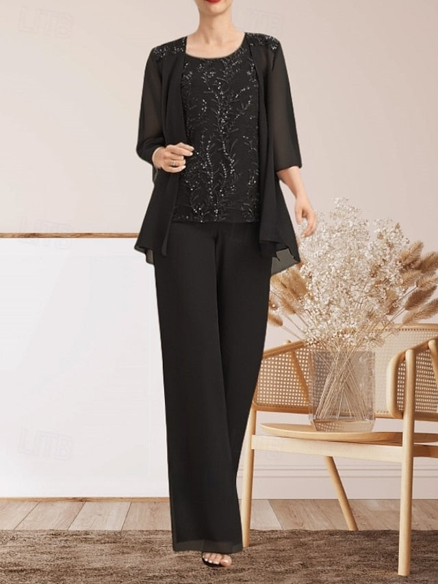 of Elegant Pantsuit Dress Bride 3 Wedding Piece Mother Guest the