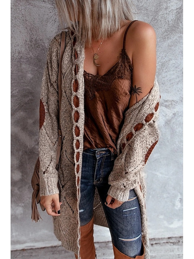 Women's Cardigan Vintage Streetwear Daily Geometric Cable