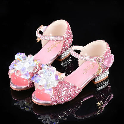 Rhinestone Flower Shoes – Glittery Girls' Crystal