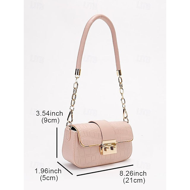 Women's Bag Baguette Shoulder Envelope Leather PU