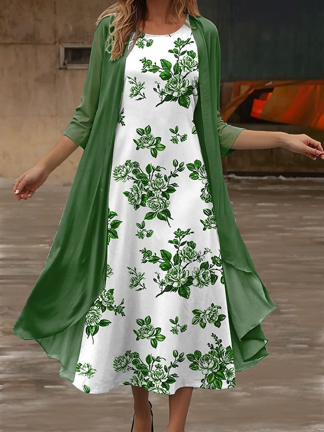 Women's Dress Set Midi Dress Summer Dress Casual Semi
