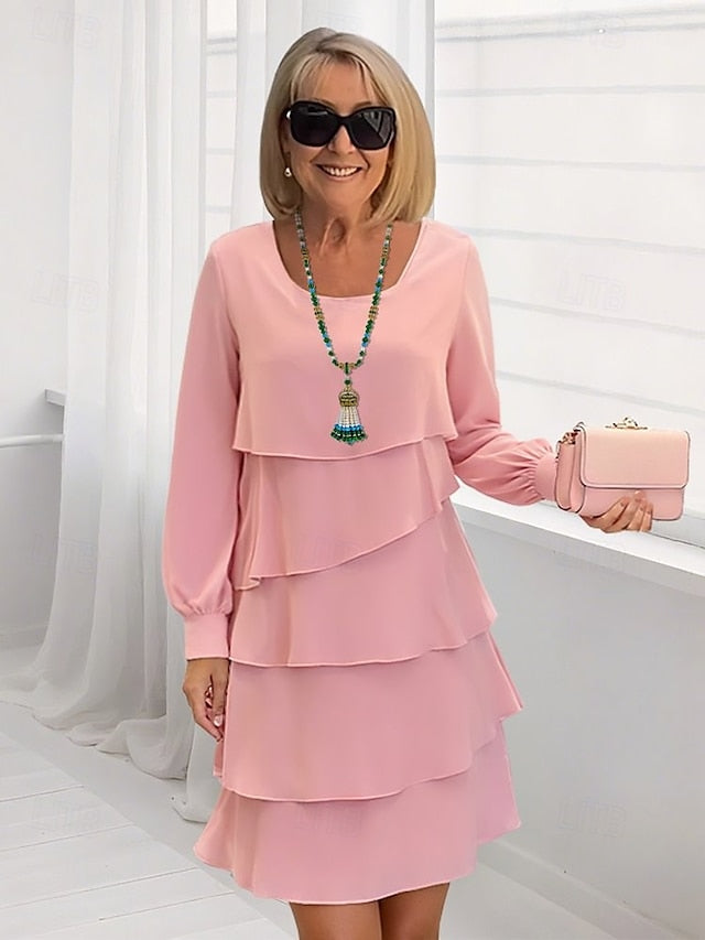 Women's Midi Dress Tiered Dress Elegant Going out Regular
