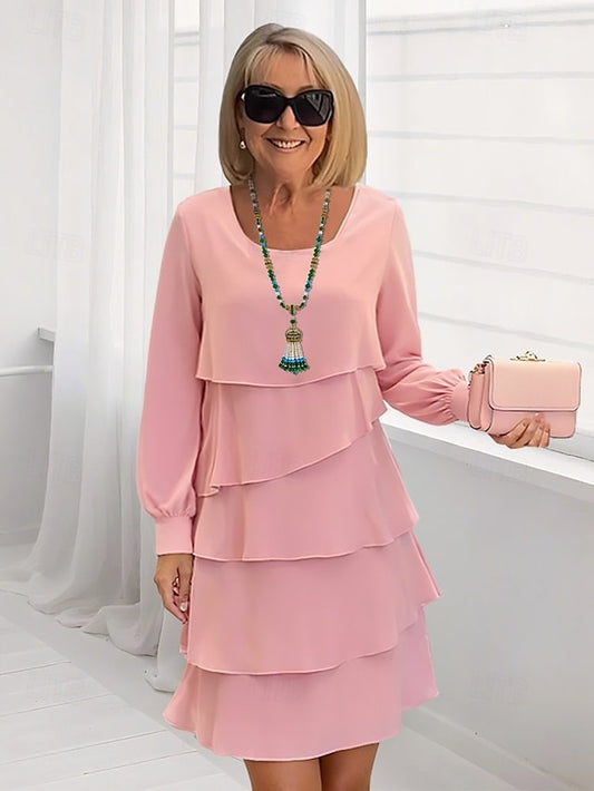 Women's Midi Dress Tiered Dress Elegant Going out Regular