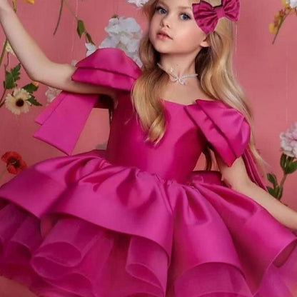 Flower Girls' Dress Color Kids Girl Solid Party