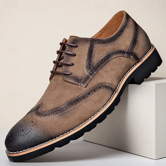 Brown Lace-Up Shoes – Derby Men's Brogue Vintage