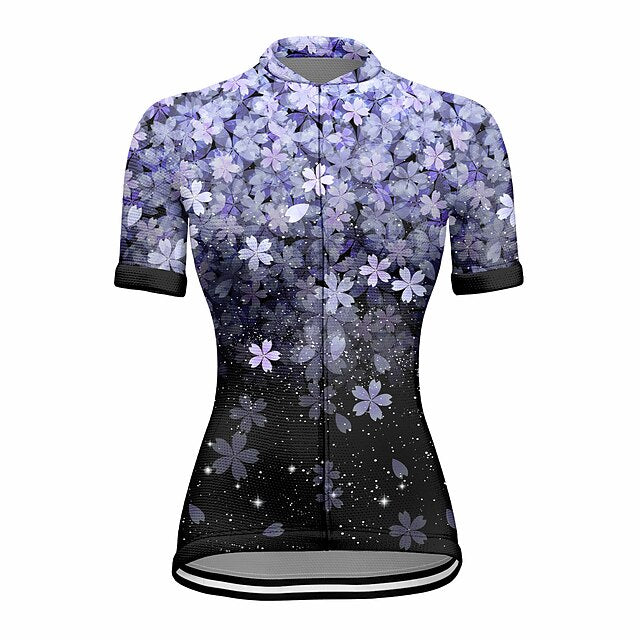 Women's Cycling Jersey Floral Botanical Short Sleeve Bike