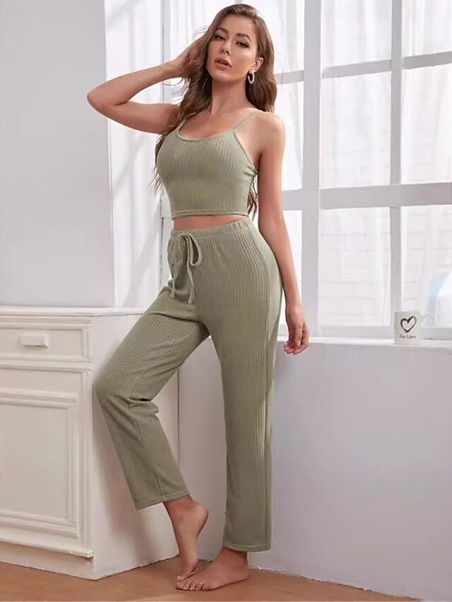 Women's Loungewear Sets 3 Pieces Pure Color Casual Comfort