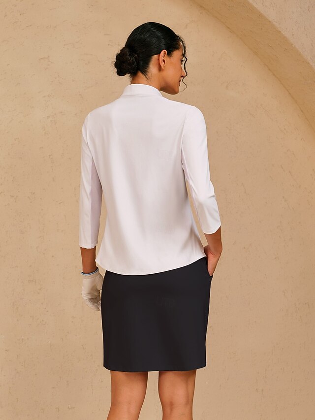 Women's Golf Polo Shirt White Top Ladies Golf Attire