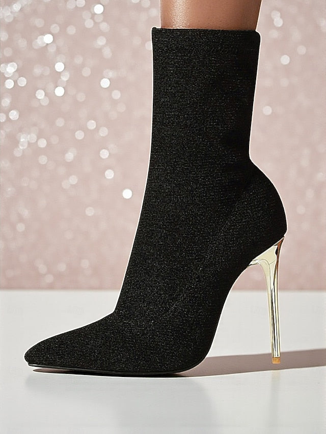 Leopard Boots Stiletto Pointed - Women's Sexy Ankle Print