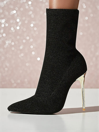 Leopard Boots Stiletto Pointed - Women's Sexy Ankle Print