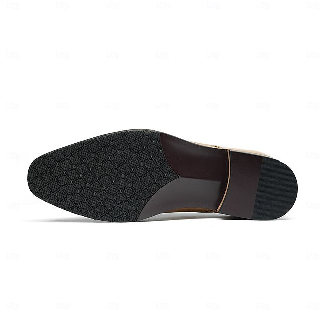 with Shoes Wingtip Oxford Men's Genuine Light Leather Brown