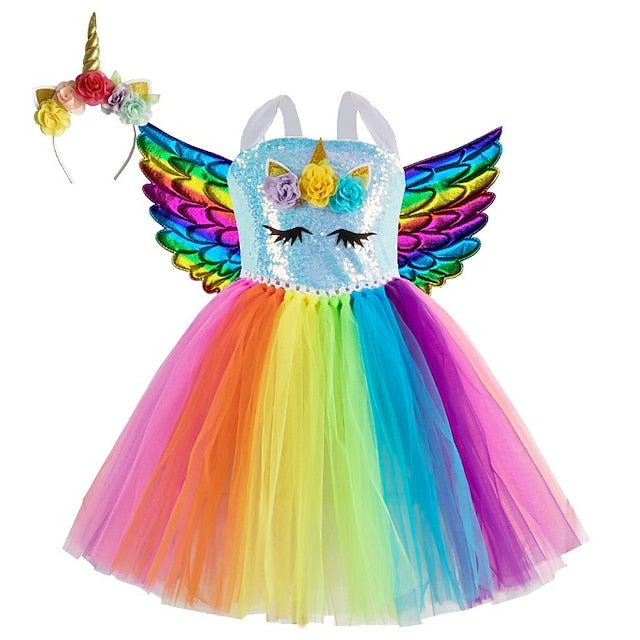 Headband Cosplay Dance Movie Dress Unicorn Girls' Wings