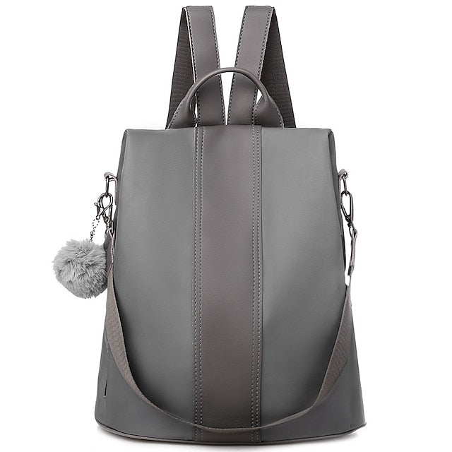 Convertible Pom Backpack Faux Purse Leather with Women's