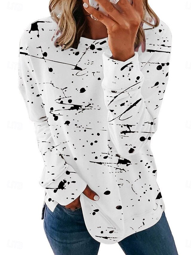 Women's T-Shirt  Long Sleeve Graffiti Tropical Stylish