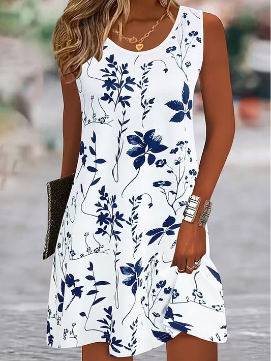 Women's Knee Length Dress Casual Dress A Line Dress Floral