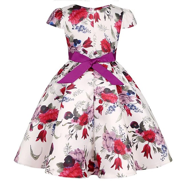 Dress Short Sleeve Flower Kids Girls' Party Floral