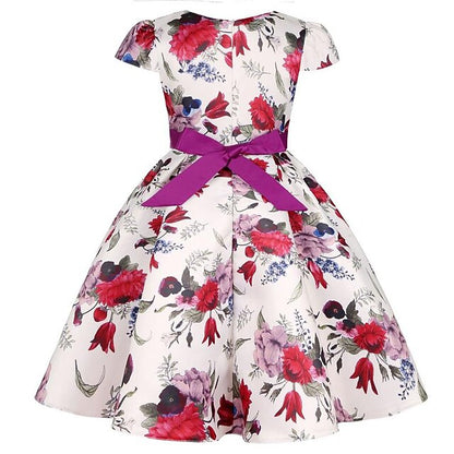 Dress Short Sleeve Flower Kids Girls' Party Floral