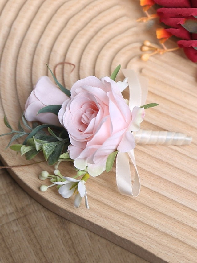 Corsage Wedding Boutonniere Elegant and – Wrist Artificial