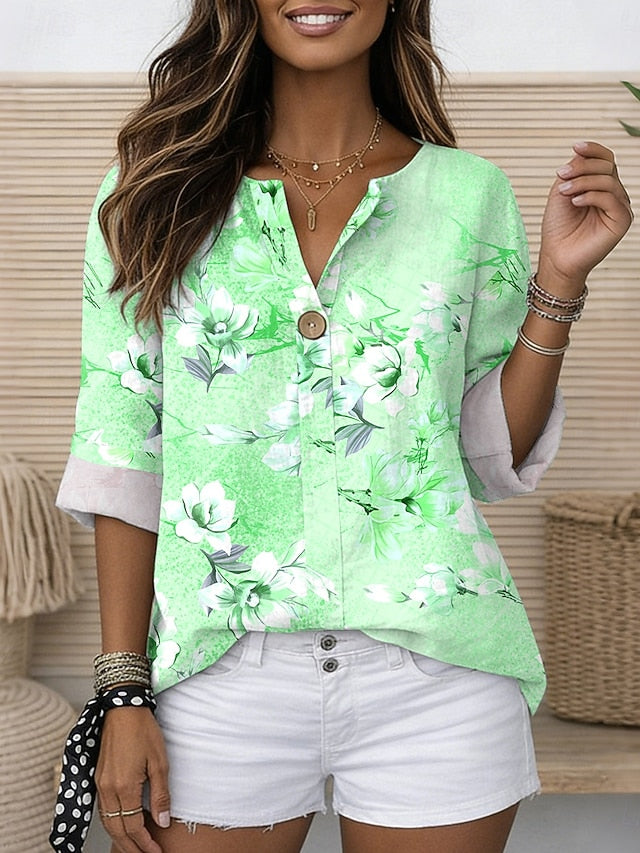 Women's Blouse Print Floral Graphic Vintage Stylish Modern