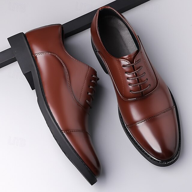 Shoes Cap-Toe – Oxford Design Classic Men's Brown