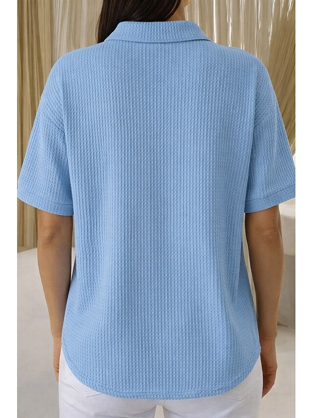 Women's Shirt Solid Color Plain Elegant Active Vacation