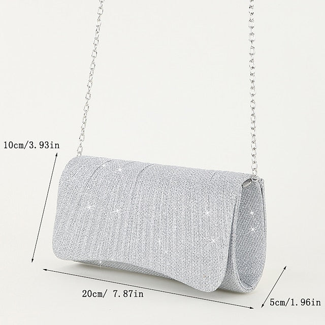 Silver Purse – Evening Women's Clutch Glitter Elegant
